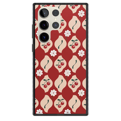 Vintage Cherry Diamond Pattern