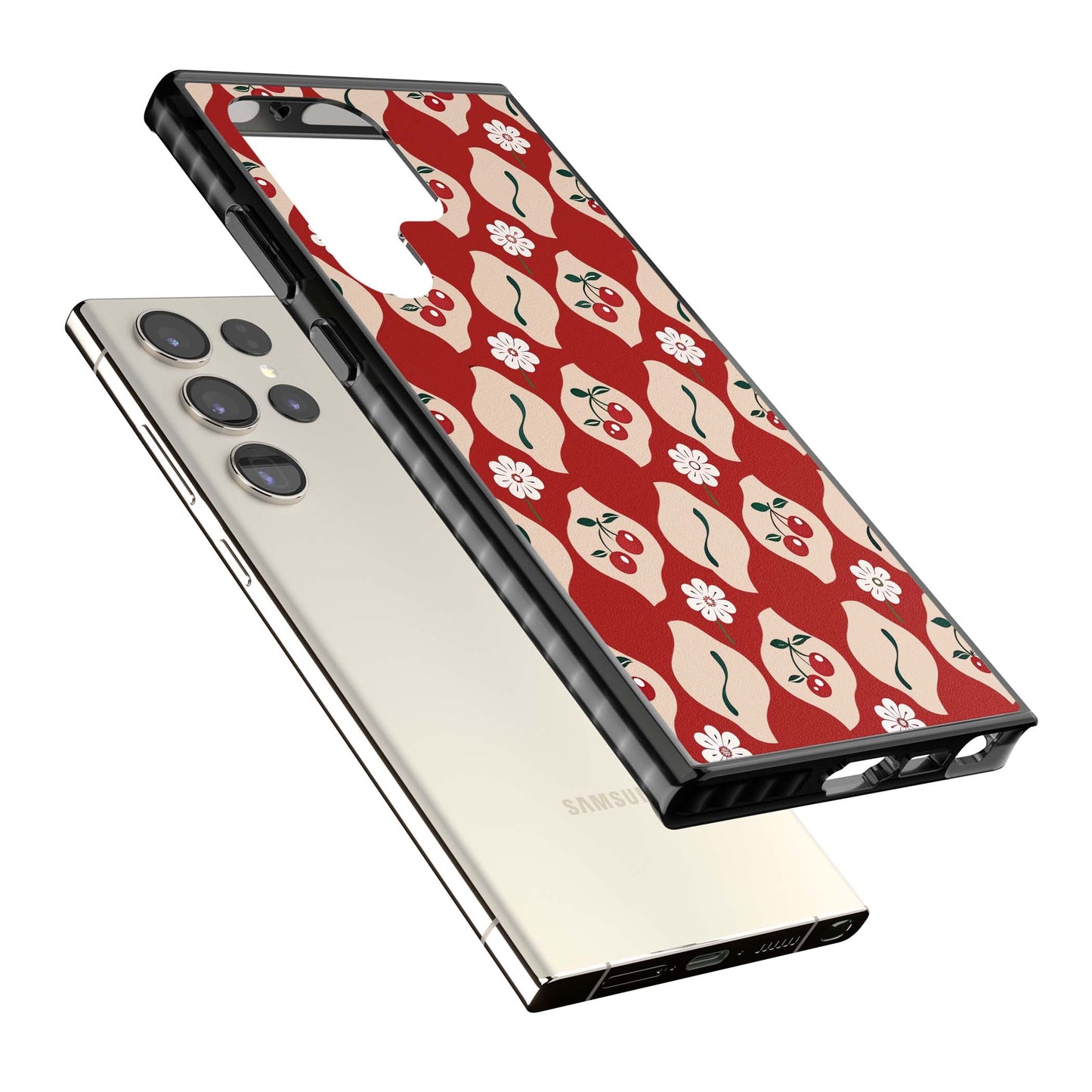 Vintage Cherry Diamond Pattern