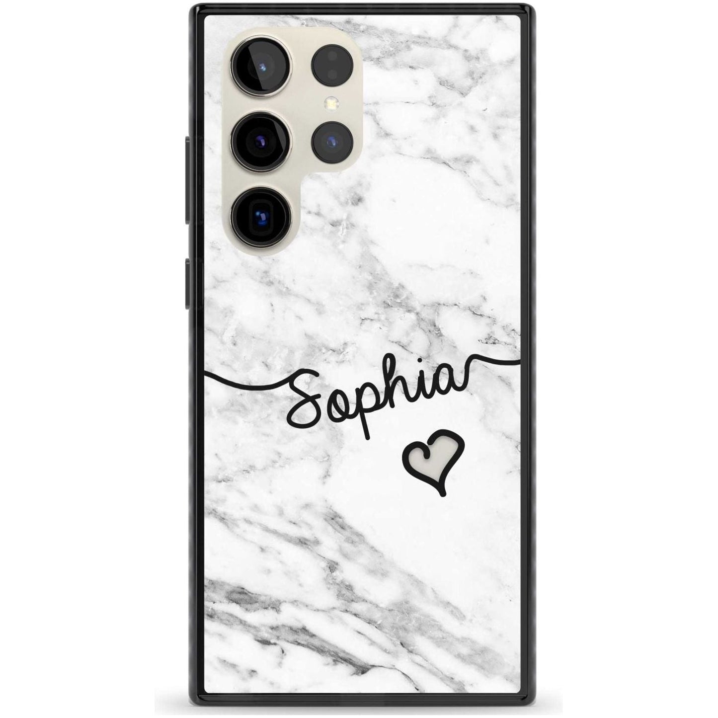 Personalised White Marble Heart