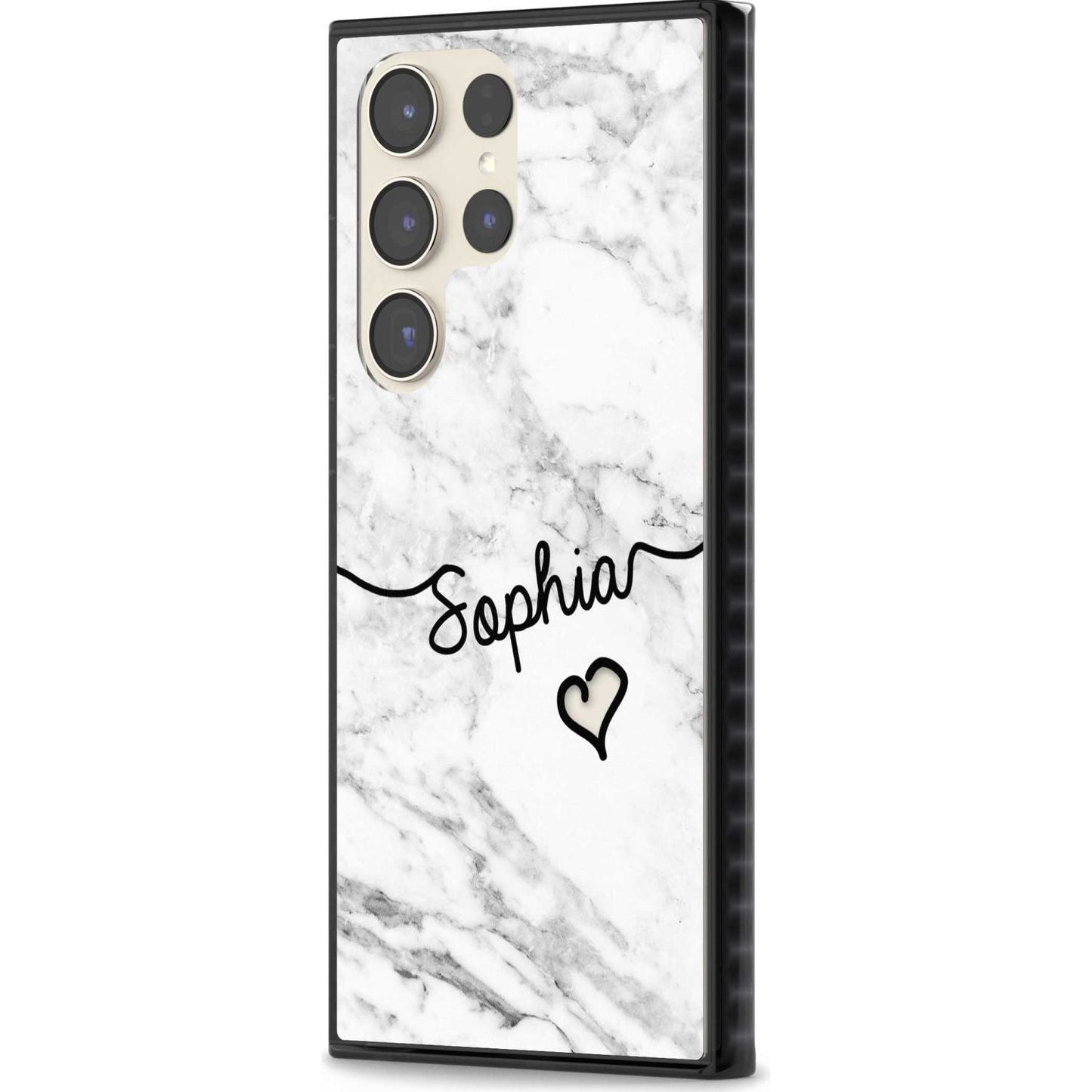 Personalised White Marble Heart