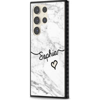 Personalised White Marble Heart