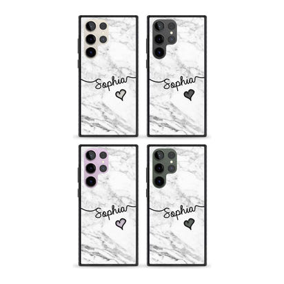 Personalised White Marble Heart