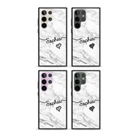 Personalised White Marble Heart