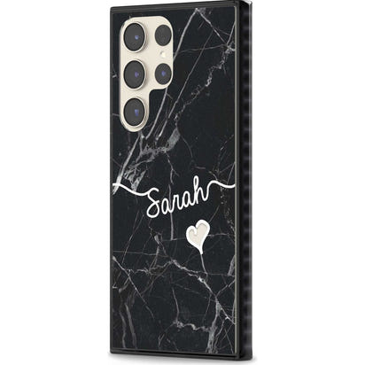 Personalised Black Marble Heart