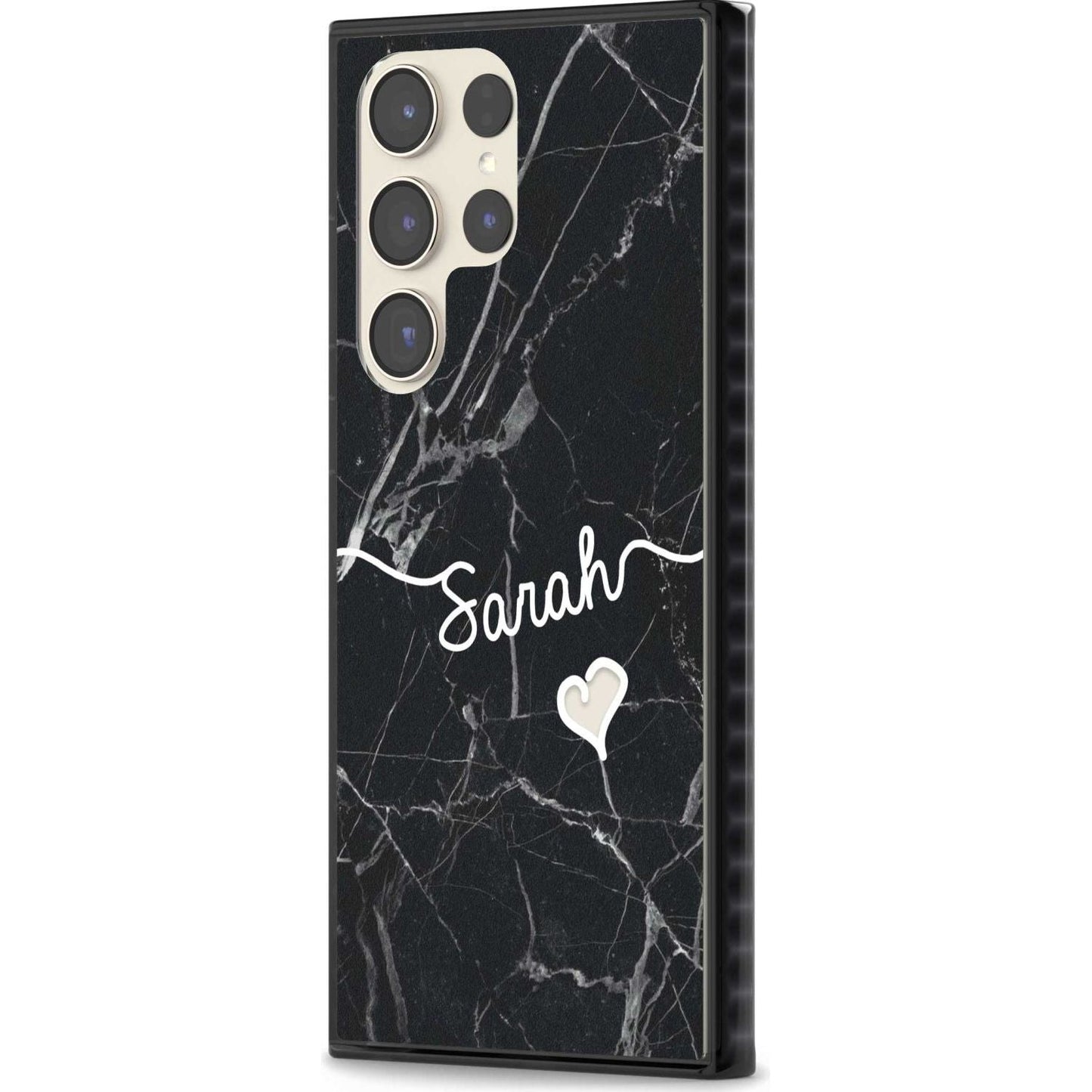 Personalised Black Marble Heart