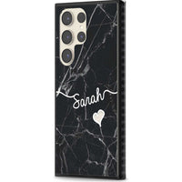 Personalised Black Marble Heart