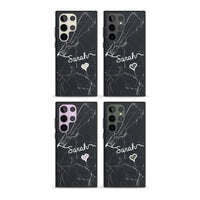 Personalised Black Marble Heart