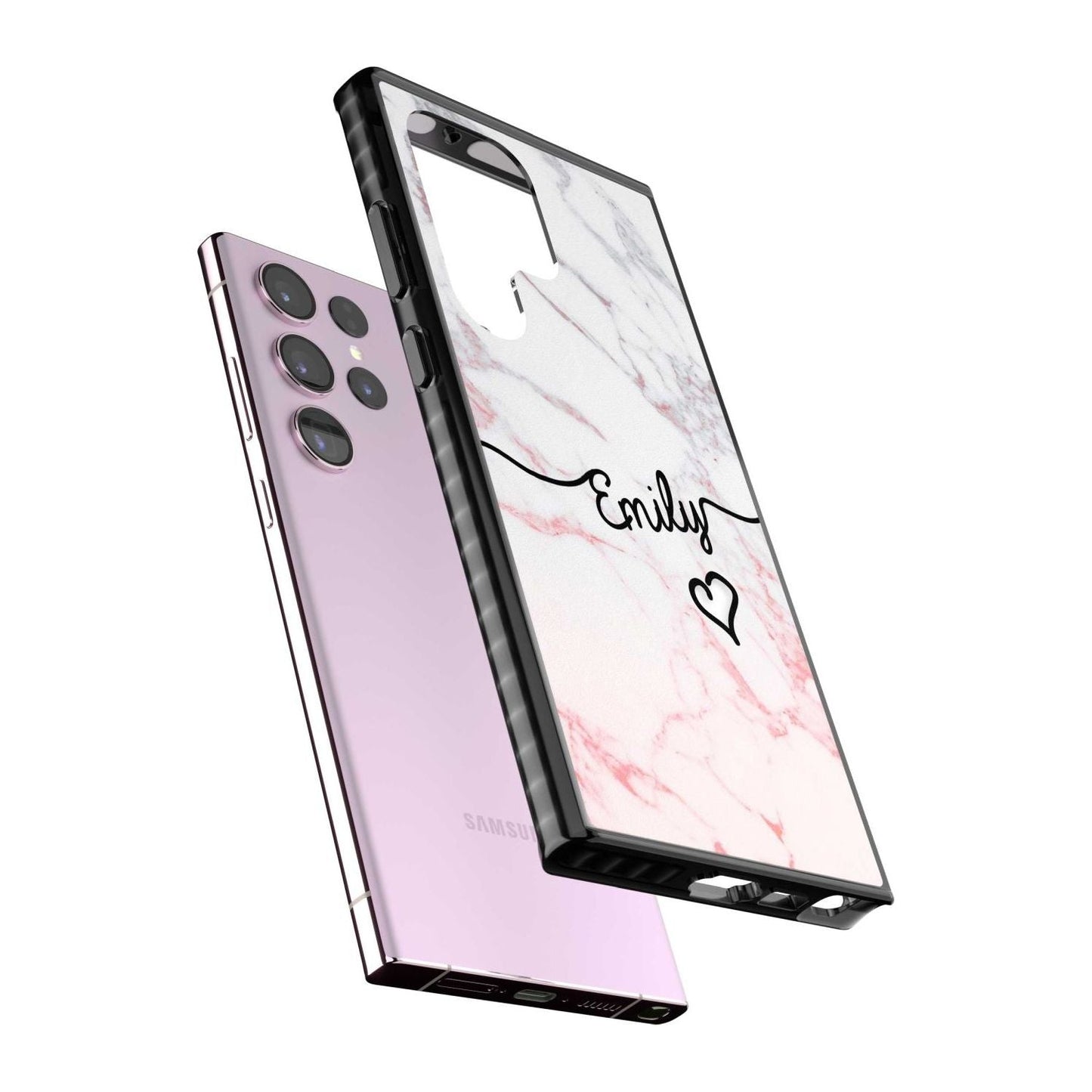 Personalised Pink Fade Marble Heart