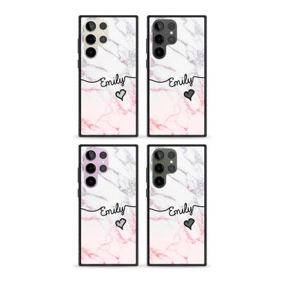 Personalised Pink Fade Marble Heart