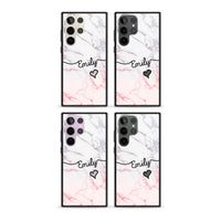 Personalised Pink Fade Marble Heart