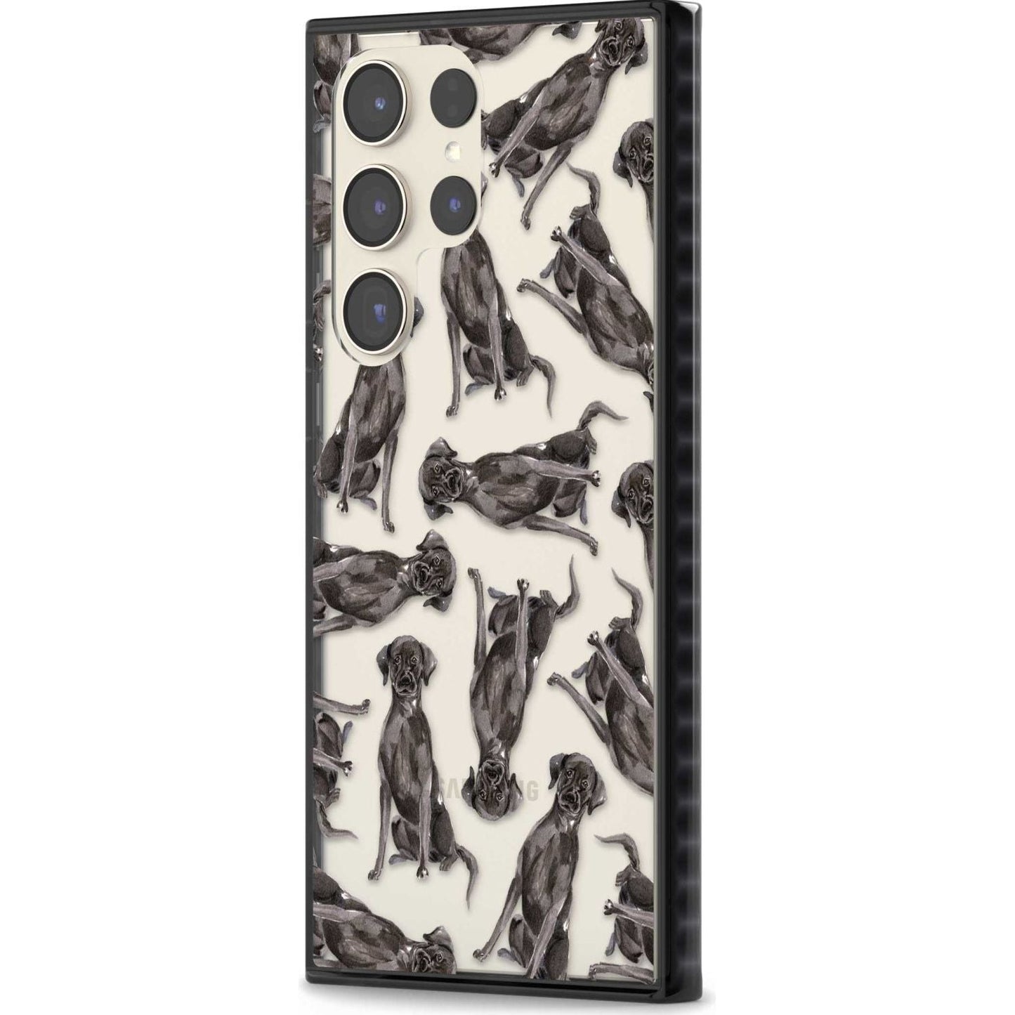 Black Labrador Watercolor Pattern