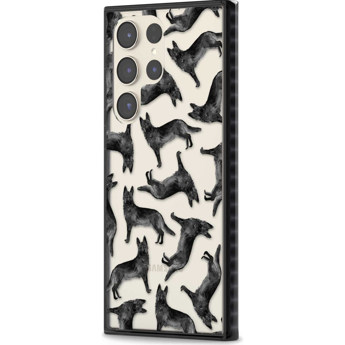 German Shepherd Pattern Black