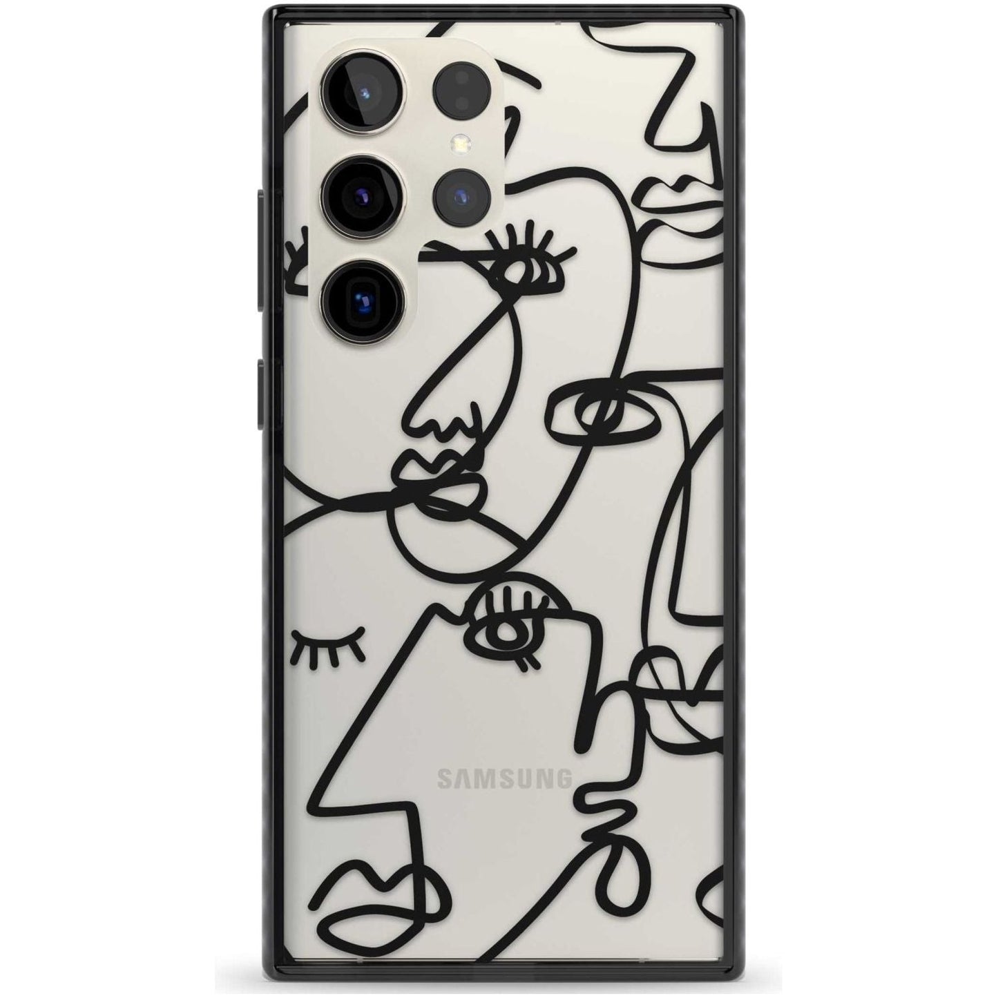 Abstract Line Art Black Clear