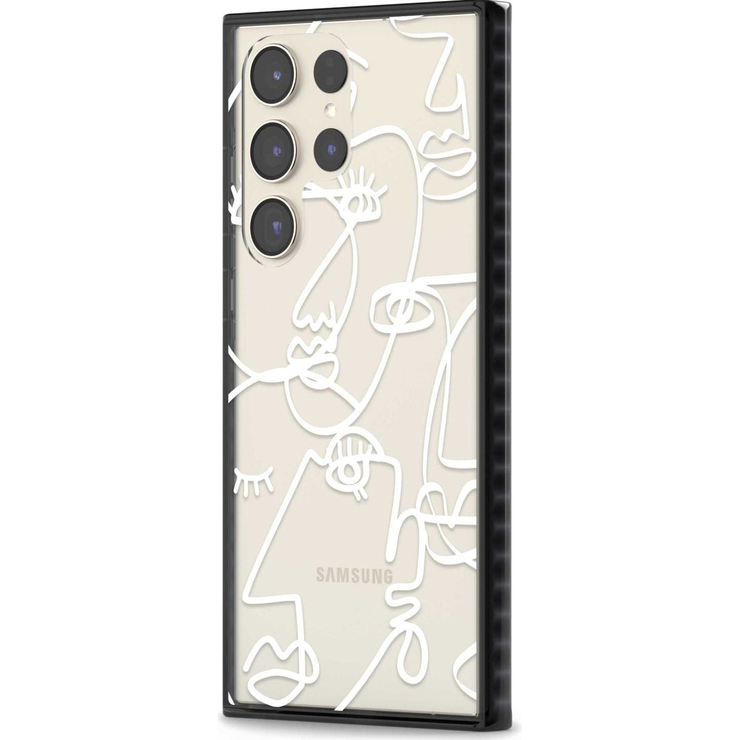 Abstract Line Art White Clear