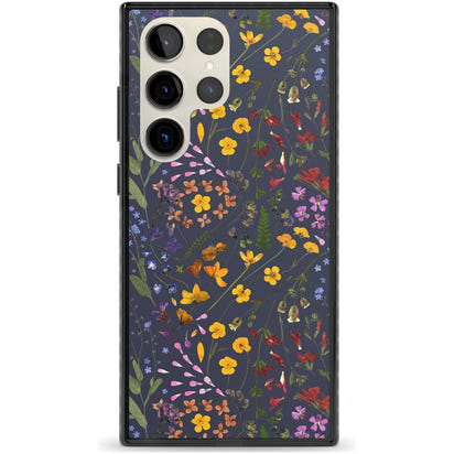 Grappe de feuilles de fleurs sauvages bleu marine