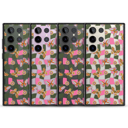 Wavy Butterfly Checked Pattern