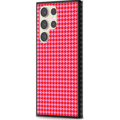 Pied-de-poule rose fluo et rouge