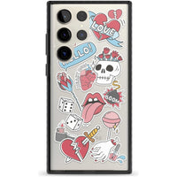 Autocollants Crâne et Fleurs