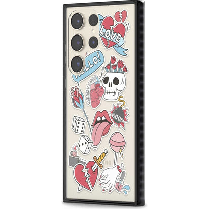 Autocollants Crâne et Fleurs