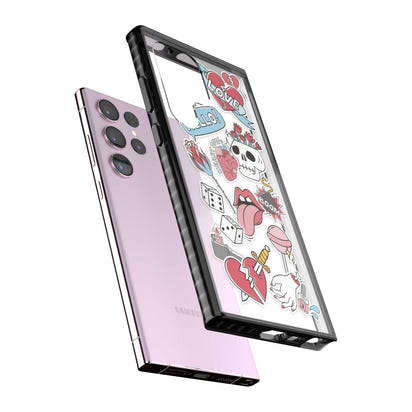 Autocollants Crâne et Fleurs