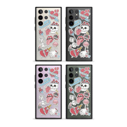 Autocollants Crâne et Fleurs