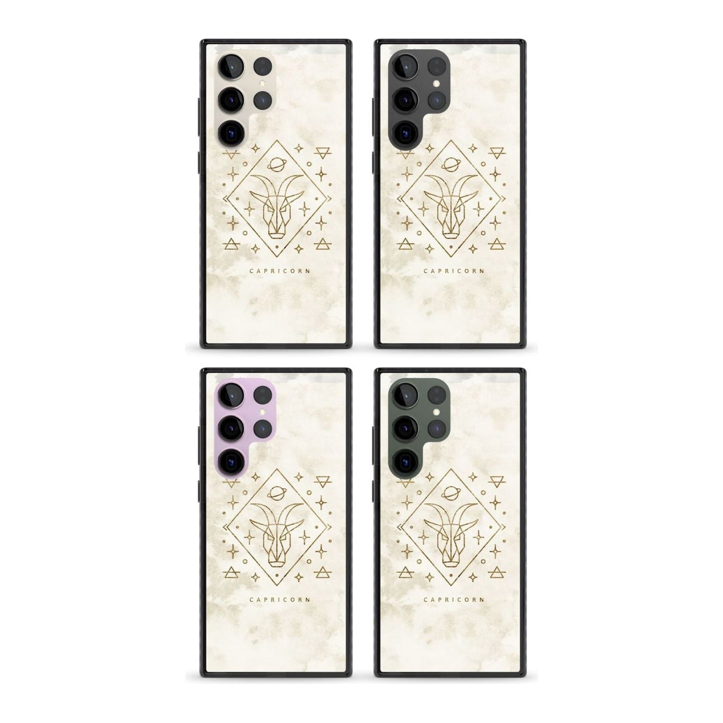 Motif du zodiaque Capricorne en or