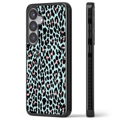 Leopardenmuster in Pastellblau und Rosa