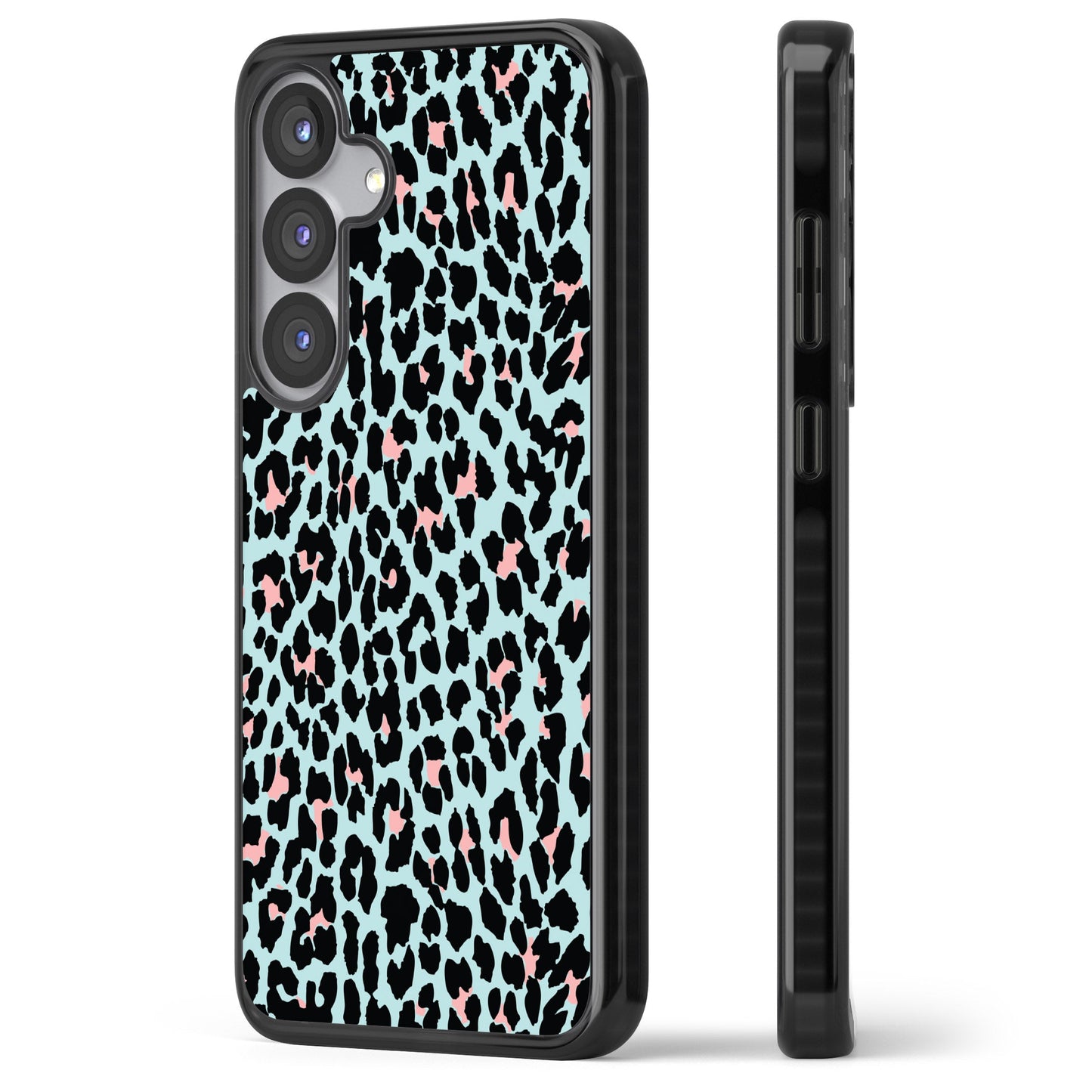 Leopardenmuster in Pastellblau und Rosa