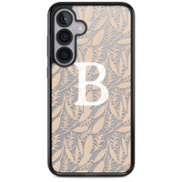 Monogramme personnalisé, motif floral abstrait subtil.