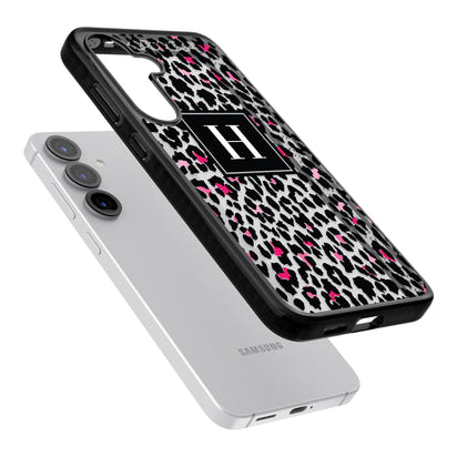 Personalised Clear Pink Leopard Monogram