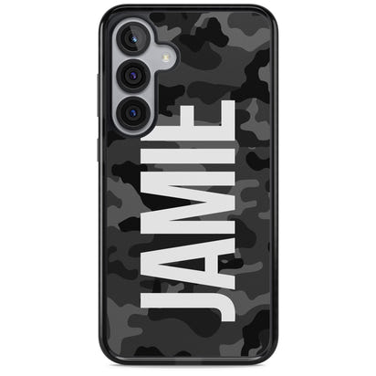 Personalised Black Camo Name Vertical