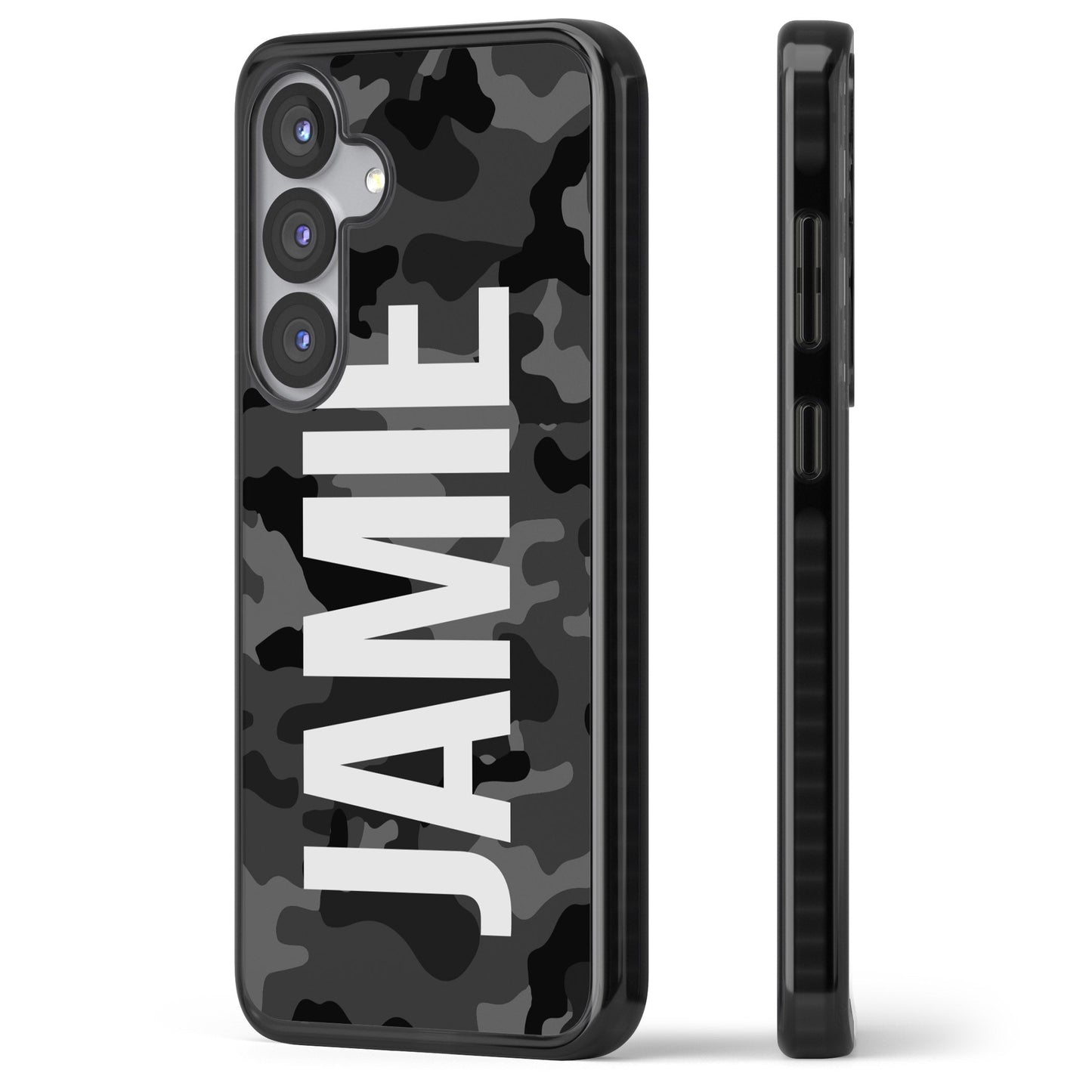 Personalised Black Camo Name Vertical