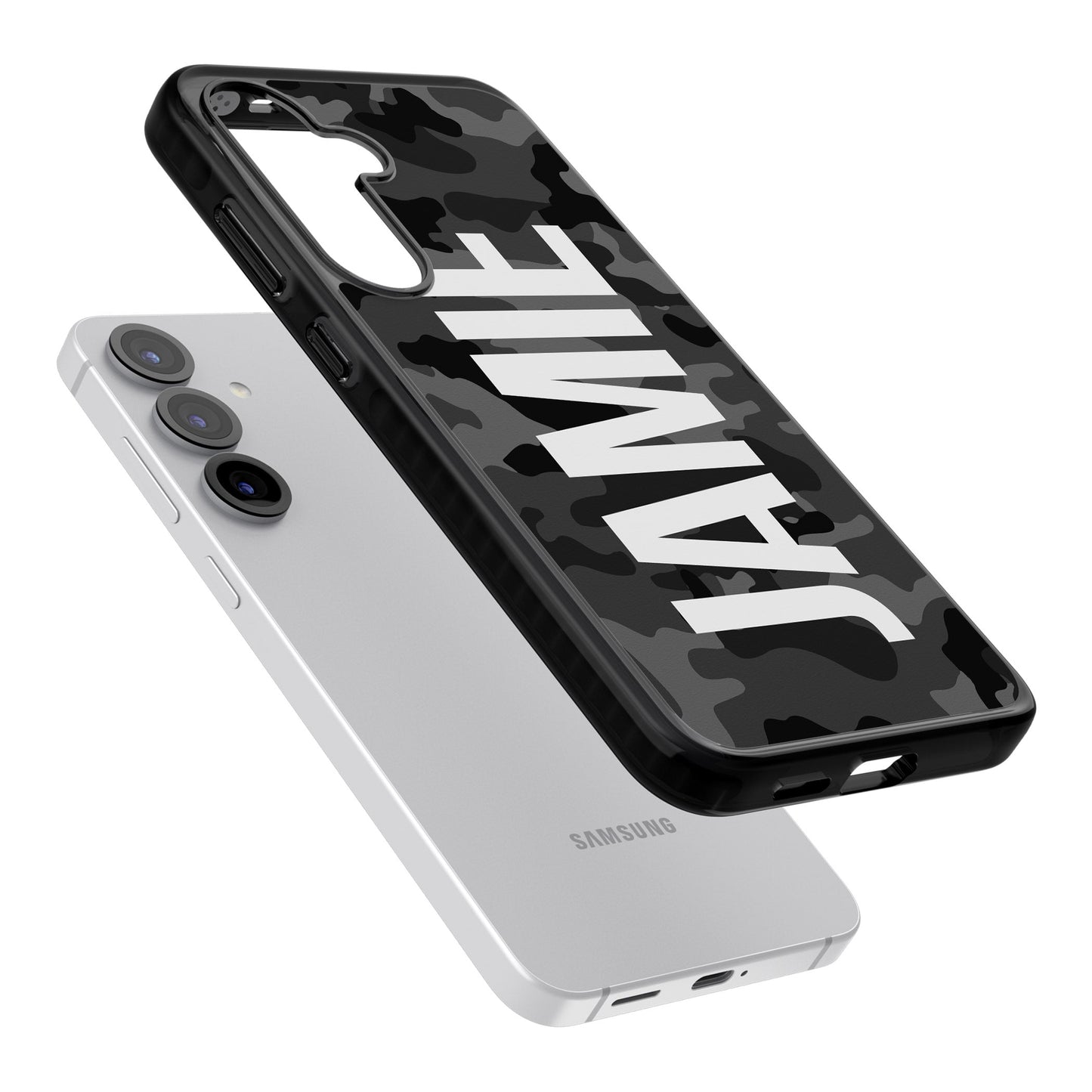 Personalised Black Camo Name Vertical