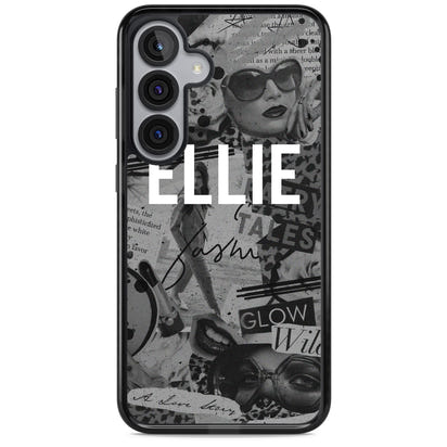 Personalisierte Vintage-Collage in Graustufen