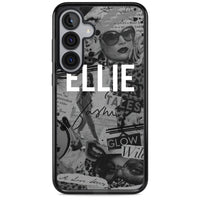 Personalisierte Vintage-Collage in Graustufen