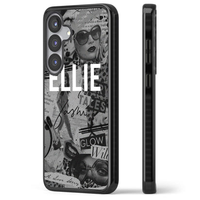 Personalisierte Vintage-Collage in Graustufen