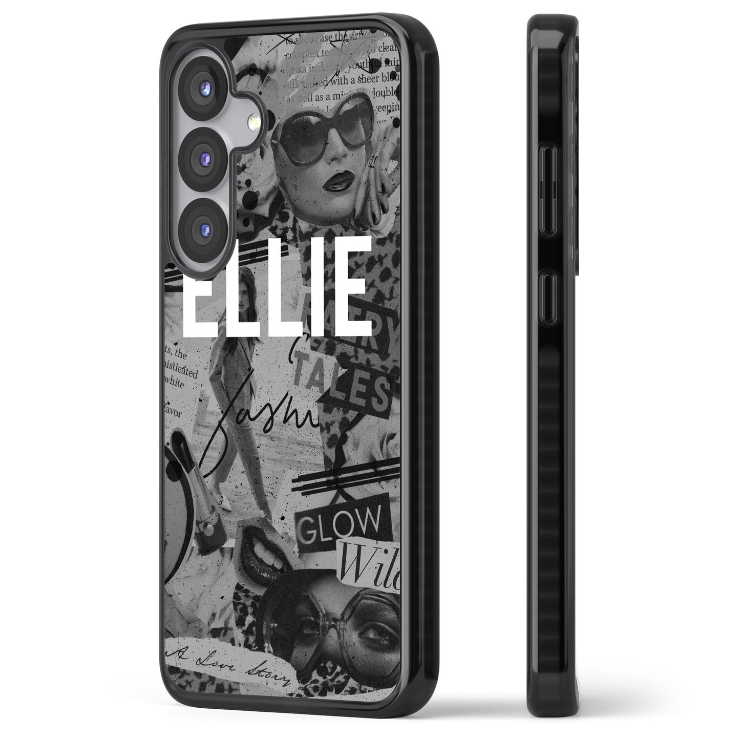 Personalisierte Vintage-Collage in Graustufen