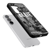 Personalisierte Vintage-Collage in Graustufen