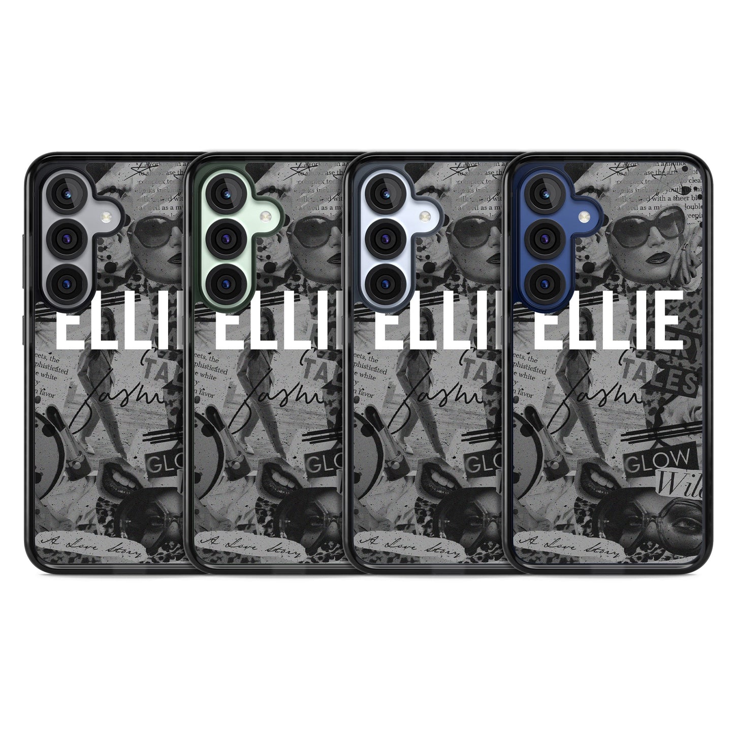 Personalisierte Vintage-Collage in Graustufen