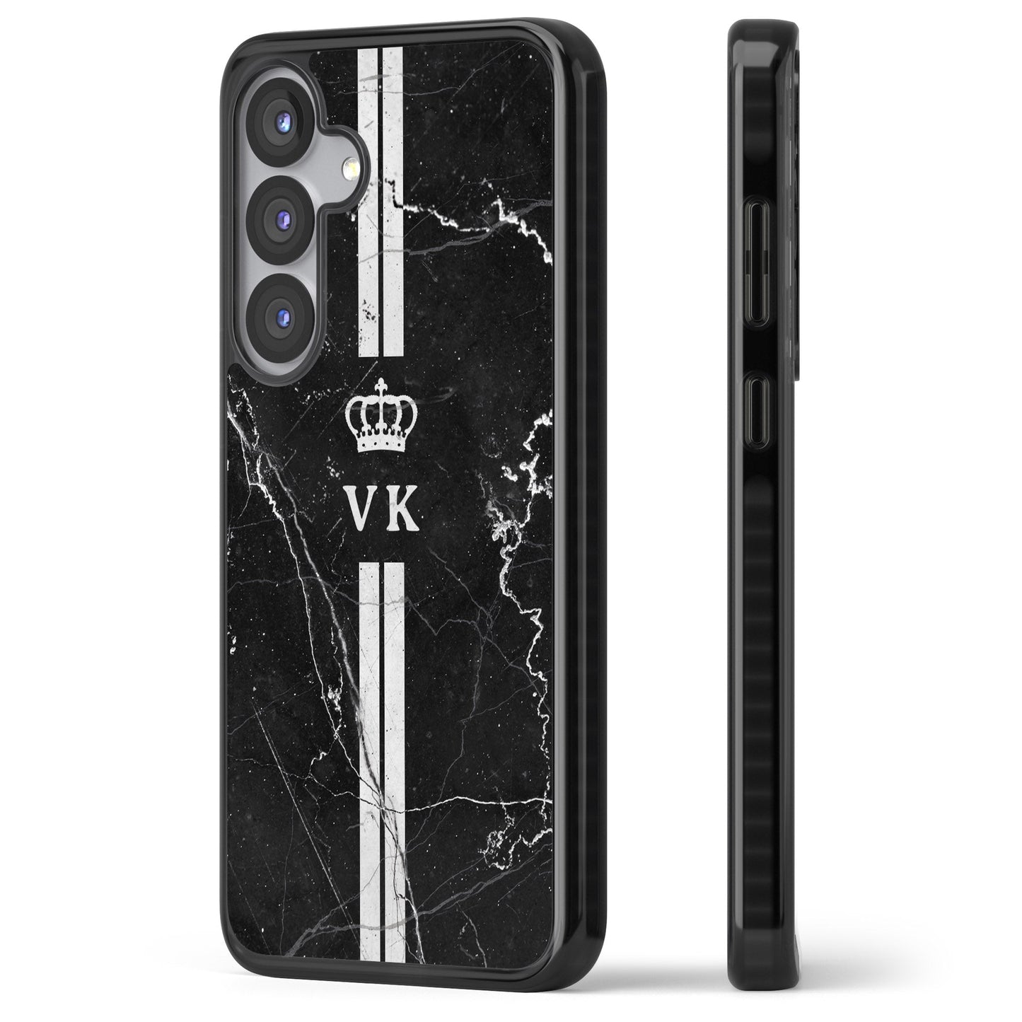 Personalised Black Marble Stripe Initials