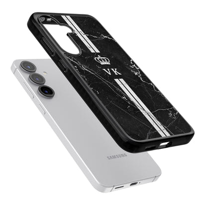 Personalised Black Marble Stripe Initials