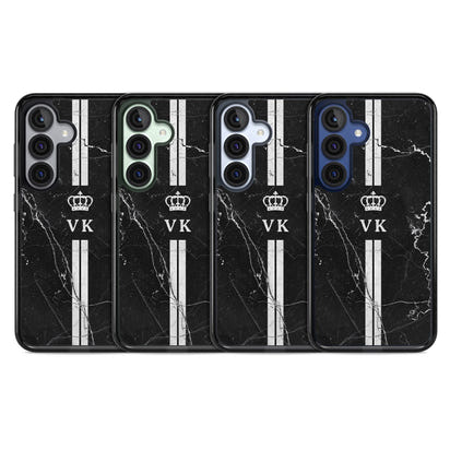 Personalised Black Marble Stripe Initials