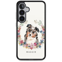 Personalised Australian Shepherd Floral Portrait
