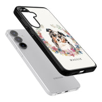 Personalised Australian Shepherd Floral Portrait