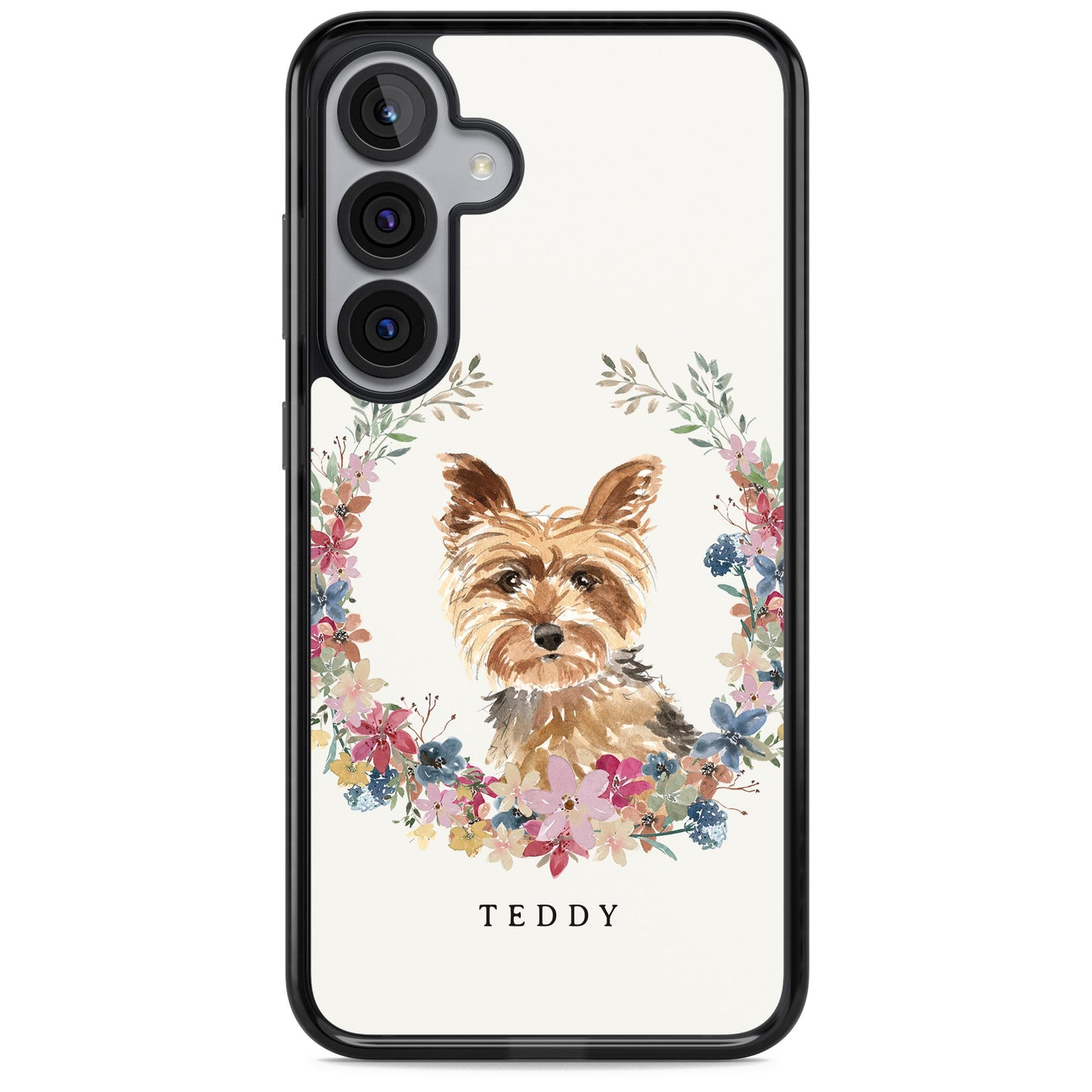 Personalised Yorkshire Terrier Floral Portrait