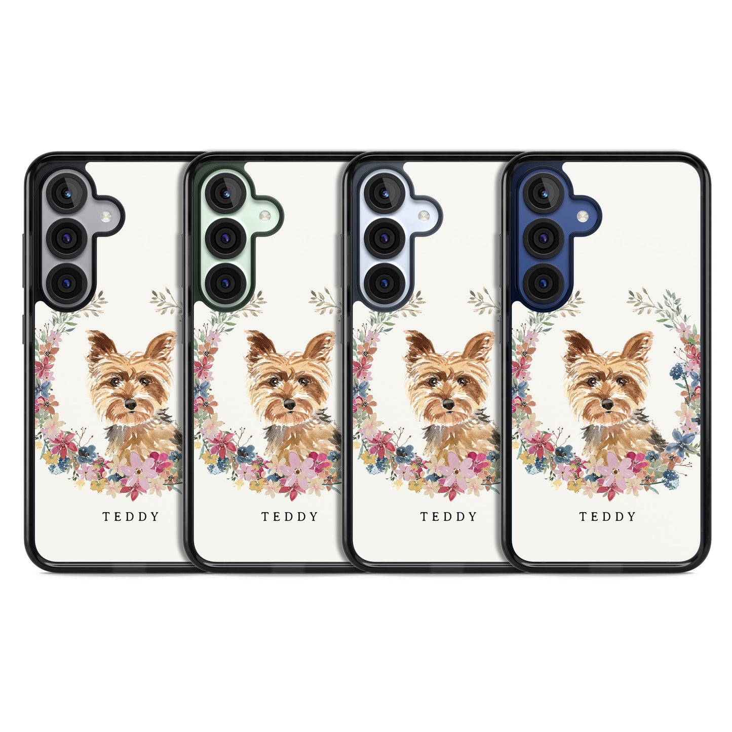 Personalised Yorkshire Terrier Floral Portrait