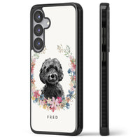 Personalised Black Cockapoo Floral Portrait