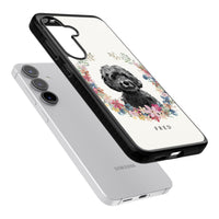 Personalised Black Cockapoo Floral Portrait