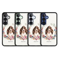 Personalised Cocker Spaniel Floral Portrait