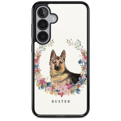 Personalised German Shepherd Floral Portrait